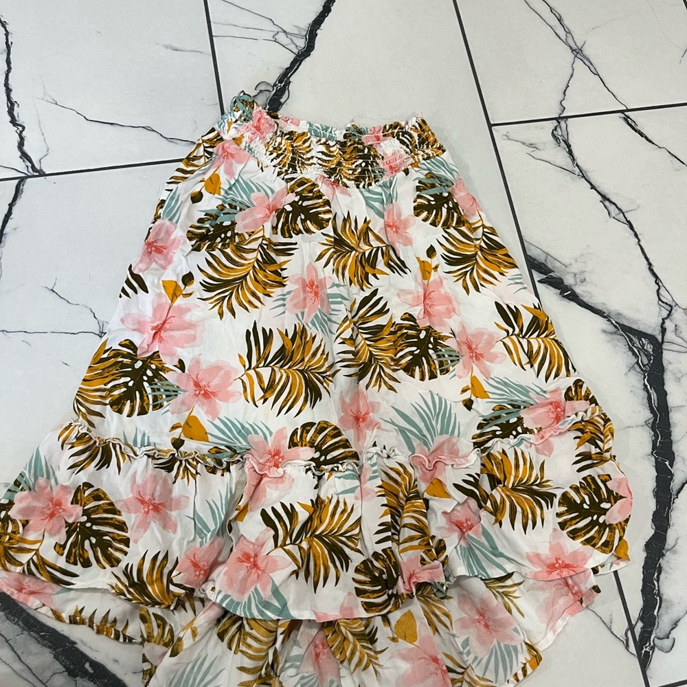 SO Pink and Green Floral Skirt